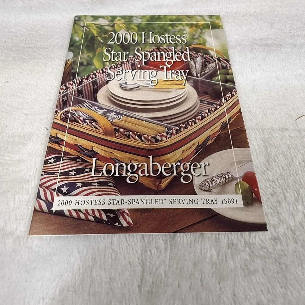 Longaberger 2000 Hostess Star Spangled Serving Tray Basket Liner Protector 18091
